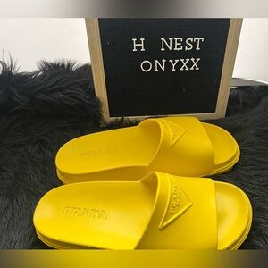 Prada logo slide sandal